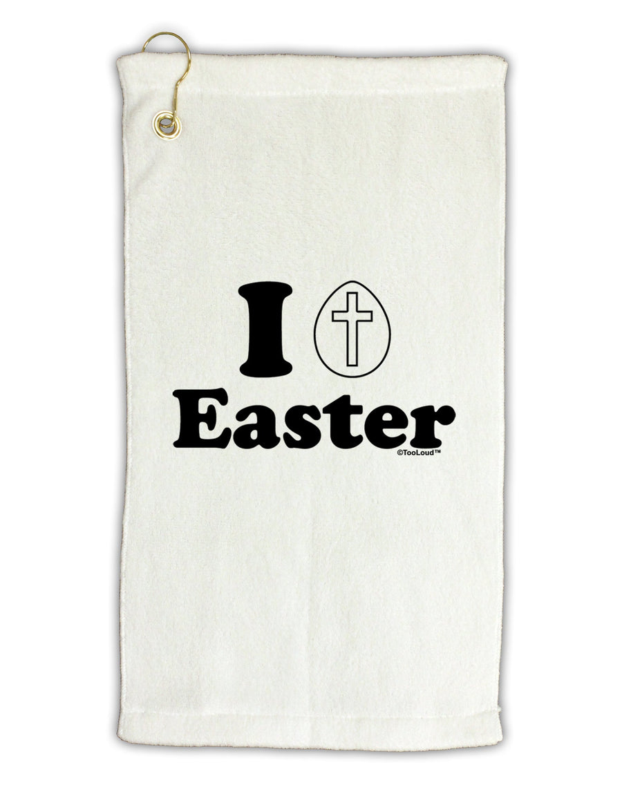 I Egg Cross Easter Design Micro Terry Gromet Golf Towel 16 x 25 inch by TooLoud