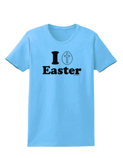 I Egg Cross Easter Design Womens T-Shirt by TooLoud-Womens T-Shirt-TooLoud-Aquatic-Blue-X-Small-Davson Sales