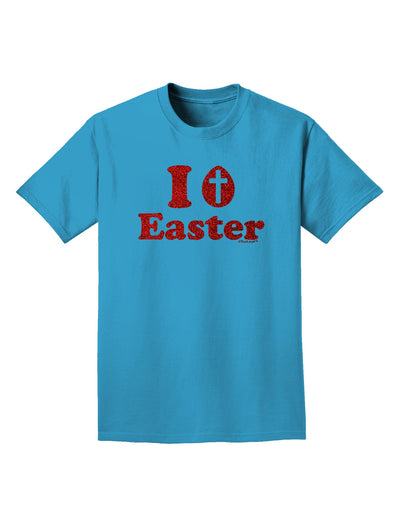 I Egg Cross Easter - Red Glitter Adult Dark T-Shirt by TooLoud-Mens T-Shirt-TooLoud-Turquoise-Small-Davson Sales