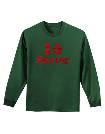 I Egg Cross Easter - Red Glitter Adult Long Sleeve Dark T-Shirt by TooLoud-TooLoud-Dark-Green-Small-Davson Sales