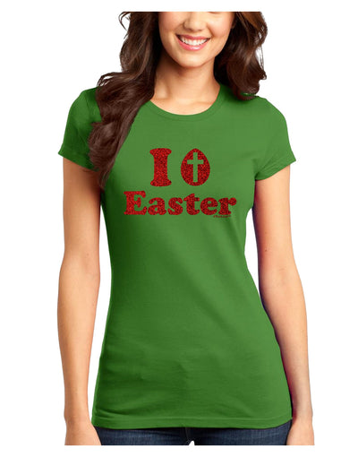 I Egg Cross Easter - Red Glitter Juniors T-Shirt by TooLoud-Womens Juniors T-Shirt-TooLoud-Kiwi-Green-Juniors Fitted X-Small-Davson Sales