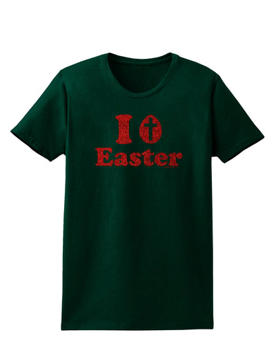 I Egg Cross Easter - Red Glitter Womens Dark T-Shirt by TooLoud-Womens T-Shirt-TooLoud-Forest-Green-Small-Davson Sales