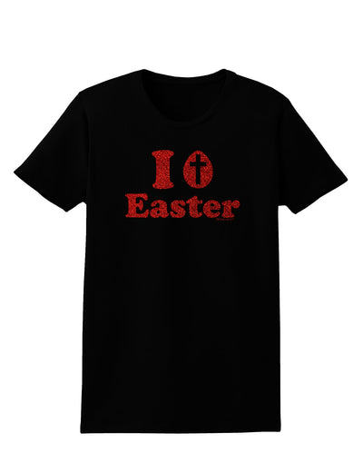 I Egg Cross Easter - Red Glitter Womens Dark T-Shirt by TooLoud-Womens T-Shirt-TooLoud-Black-X-Small-Davson Sales