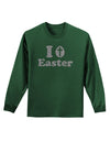 I Egg Cross Easter - Silver Glitter Adult Long Sleeve Dark T-Shirt by TooLoud-TooLoud-Dark-Green-Small-Davson Sales