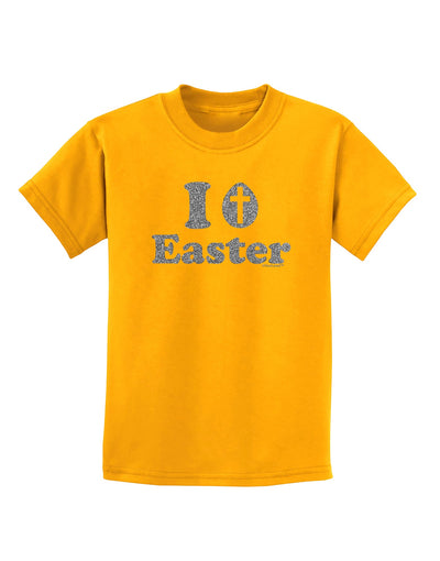 I Egg Cross Easter - Silver Glitter Childrens T-Shirt by TooLoud-Childrens T-Shirt-TooLoud-Gold-X-Small-Davson Sales