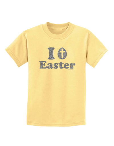 I Egg Cross Easter - Silver Glitter Childrens T-Shirt by TooLoud-Childrens T-Shirt-TooLoud-Daffodil-Yellow-X-Small-Davson Sales