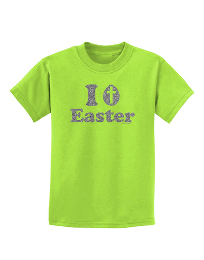 I Egg Cross Easter - Silver Glitter Childrens T-Shirt by TooLoud-Childrens T-Shirt-TooLoud-Lime-Green-X-Small-Davson Sales