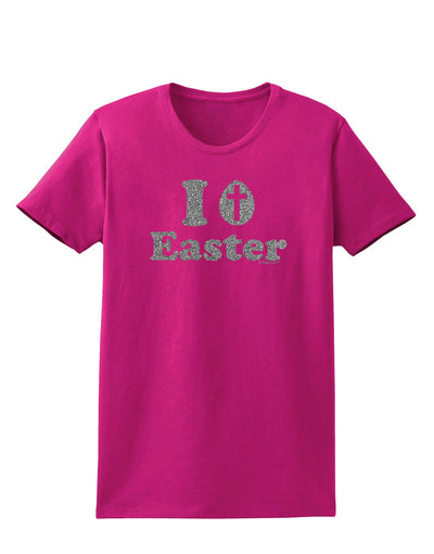 I Egg Cross Easter - Silver Glitter Womens Dark T-Shirt by TooLoud-Womens T-Shirt-TooLoud-Hot-Pink-Small-Davson Sales