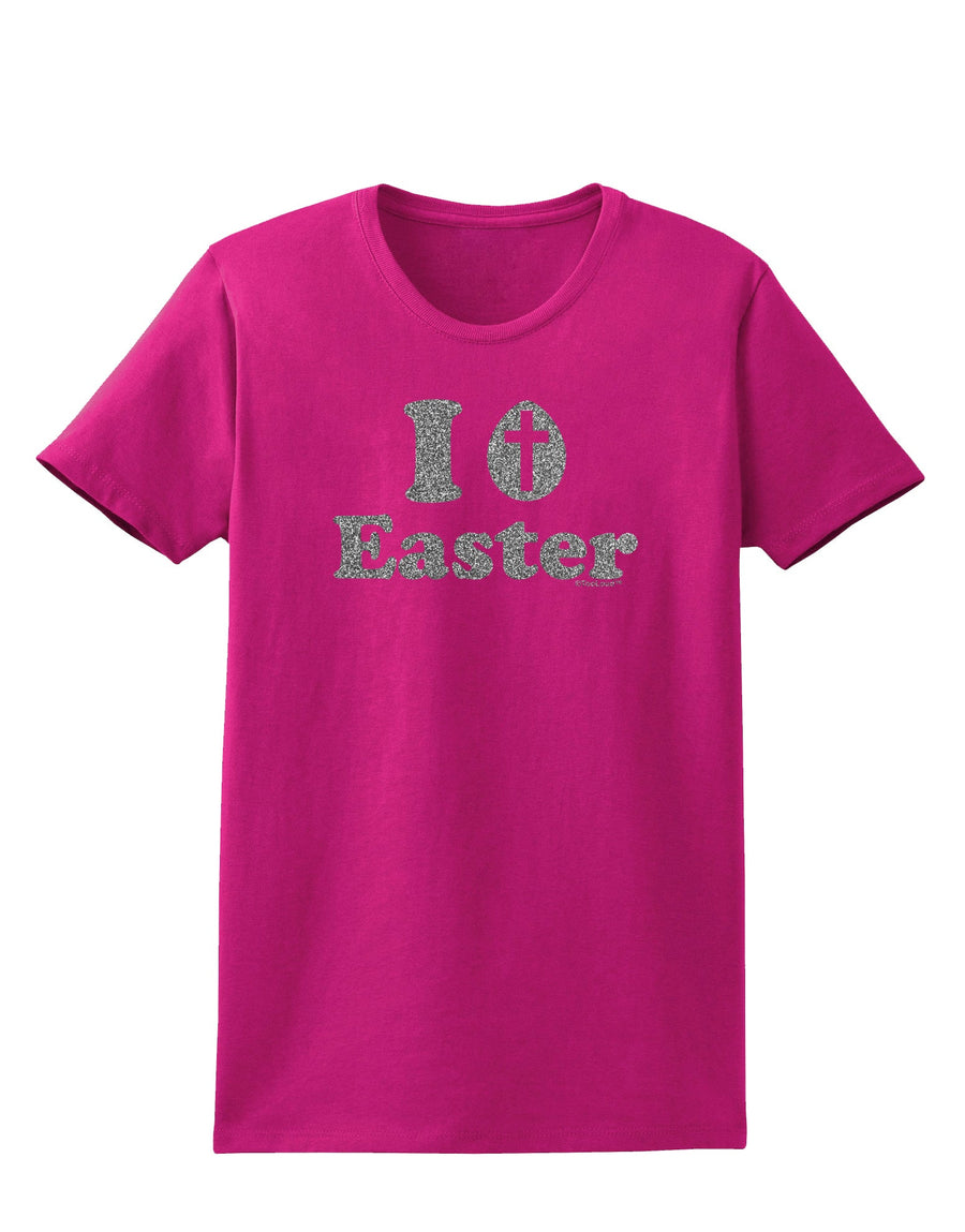 I Egg Cross Easter - Silver Glitter Womens Dark T-Shirt by TooLoud-Womens T-Shirt-TooLoud-Black-X-Small-Davson Sales