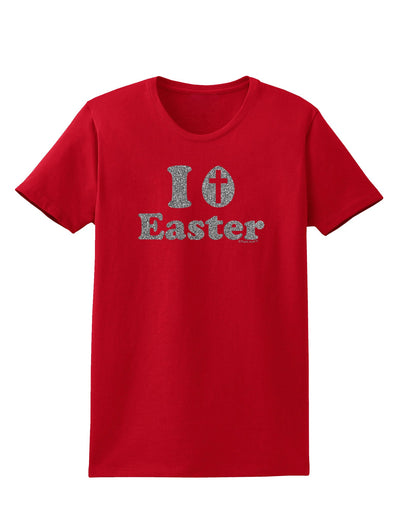 I Egg Cross Easter - Silver Glitter Womens Dark T-Shirt by TooLoud-Womens T-Shirt-TooLoud-Red-X-Small-Davson Sales