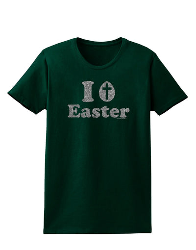 I Egg Cross Easter - Silver Glitter Womens Dark T-Shirt by TooLoud-Womens T-Shirt-TooLoud-Forest-Green-Small-Davson Sales