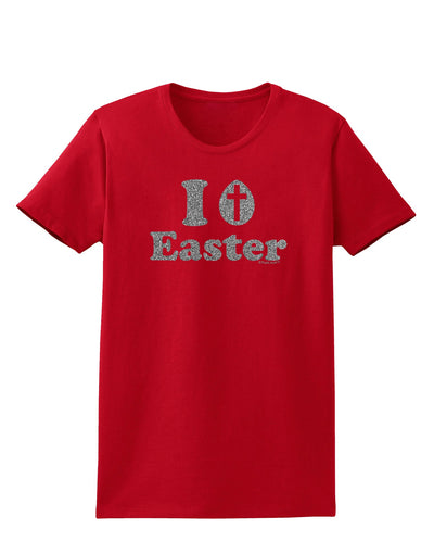 I Egg Cross Easter - Silver Glitter Womens T-Shirt by TooLoud-Womens T-Shirt-TooLoud-Red-X-Small-Davson Sales