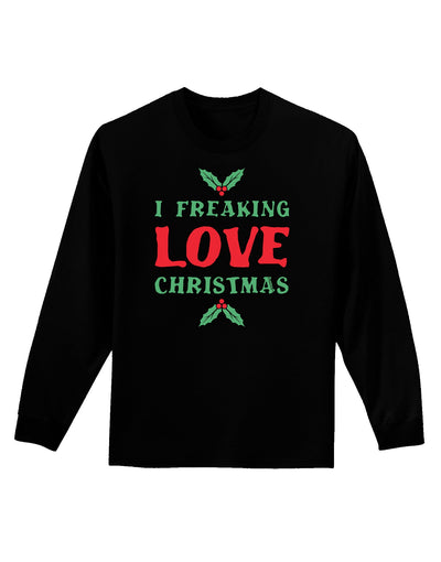 I F-ing Love Christmas Funny Adult Long Sleeve Dark T-Shirt-TooLoud-Black-Small-Davson Sales