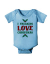 I F-ing Love Christmas Funny Baby Romper Bodysuit-Baby Romper-TooLoud-Light-Blue-06-Months-Davson Sales