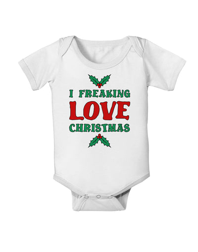 I F-ing Love Christmas Funny Baby Romper Bodysuit-Baby Romper-TooLoud-White-06-Months-Davson Sales