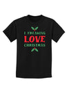 I F-ing Love Christmas Funny Childrens Dark T-Shirt-Childrens T-Shirt-TooLoud-Black-X-Small-Davson Sales