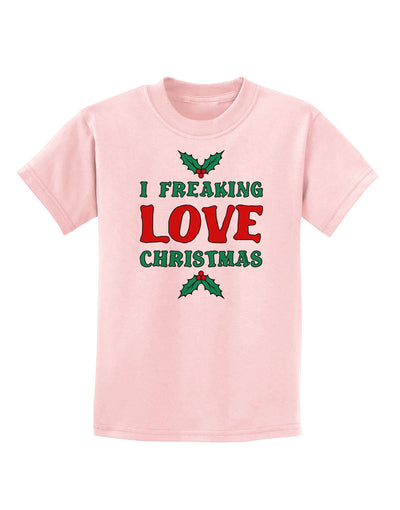 I F-ing Love Christmas Funny Childrens T-Shirt-Childrens T-Shirt-TooLoud-PalePink-X-Small-Davson Sales