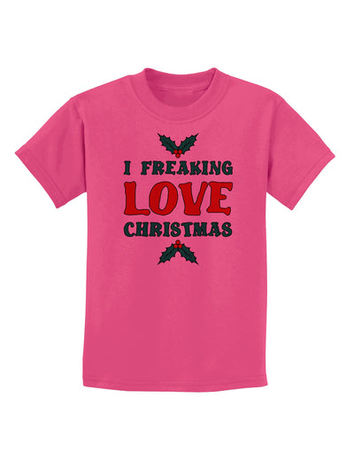 I F-ing Love Christmas Funny Childrens T-Shirt-Childrens T-Shirt-TooLoud-Sangria-X-Small-Davson Sales