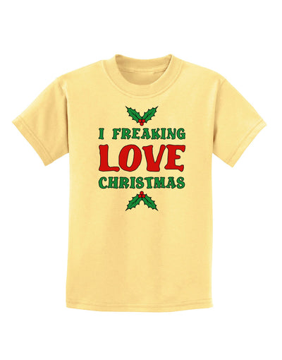 I F-ing Love Christmas Funny Childrens T-Shirt-Childrens T-Shirt-TooLoud-Daffodil-Yellow-X-Small-Davson Sales