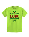 I F-ing Love Christmas Funny Childrens T-Shirt-Childrens T-Shirt-TooLoud-Lime-Green-X-Small-Davson Sales