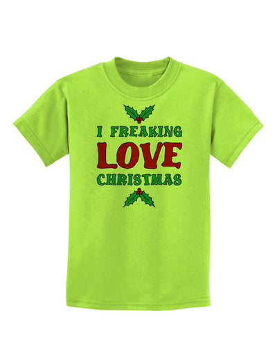 I F-ing Love Christmas Funny Childrens T-Shirt-Childrens T-Shirt-TooLoud-Lime-Green-X-Small-Davson Sales