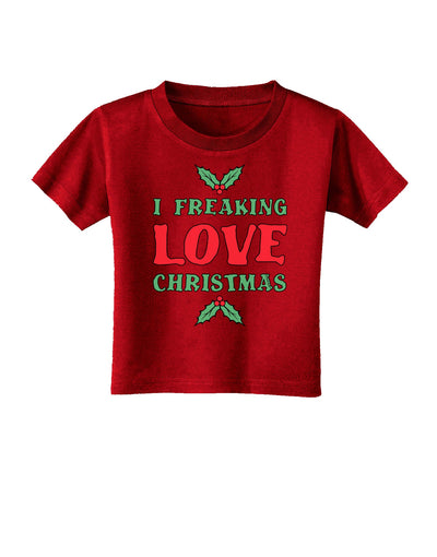 I F-ing Love Christmas Funny Toddler T-Shirt Dark-Toddler T-Shirt-TooLoud-Red-2T-Davson Sales