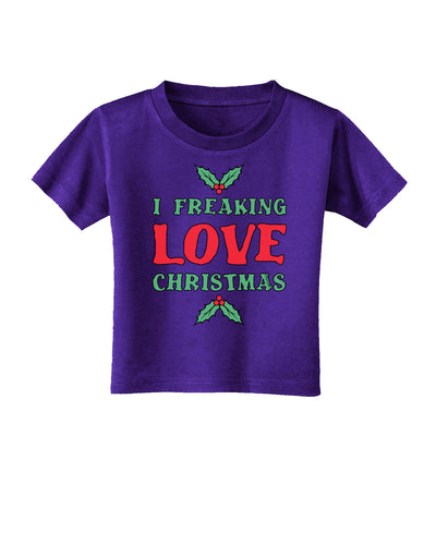 I F-ing Love Christmas Funny Toddler T-Shirt Dark-Toddler T-Shirt-TooLoud-Purple-2T-Davson Sales