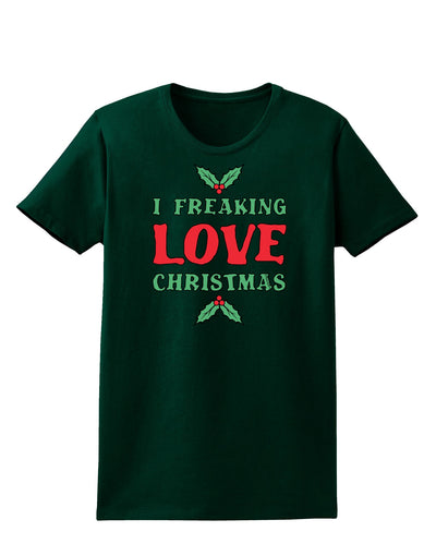 I F-ing Love Christmas Funny Womens Dark T-Shirt-TooLoud-Forest-Green-Small-Davson Sales
