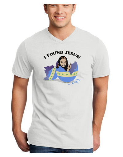 I Found Jesus - Easter Egg Adult V-Neck T-shirt-Mens V-Neck T-Shirt-TooLoud-White-Small-Davson Sales