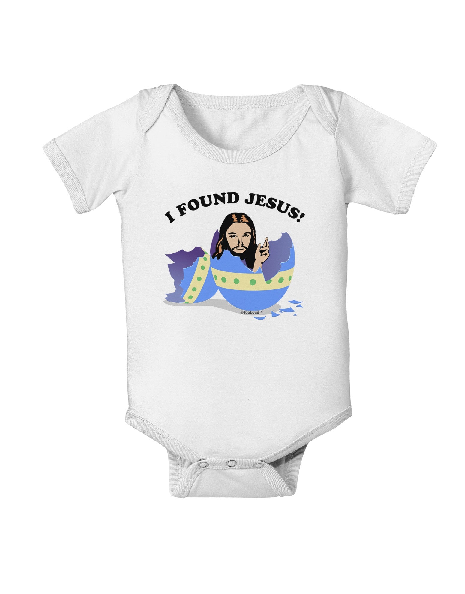 I Found Jesus - Easter Egg Baby Romper Bodysuit-Baby Romper-TooLoud-White-06-Months-Davson Sales