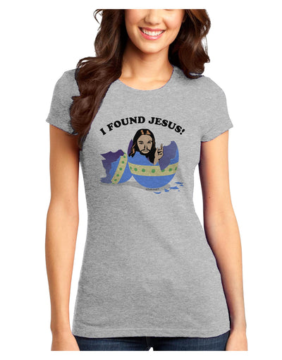 I Found Jesus - Easter Egg Juniors Petite T-Shirt-T-Shirts Juniors Tops-TooLoud-Ash-Gray-Juniors Fitted X-Small-Davson Sales