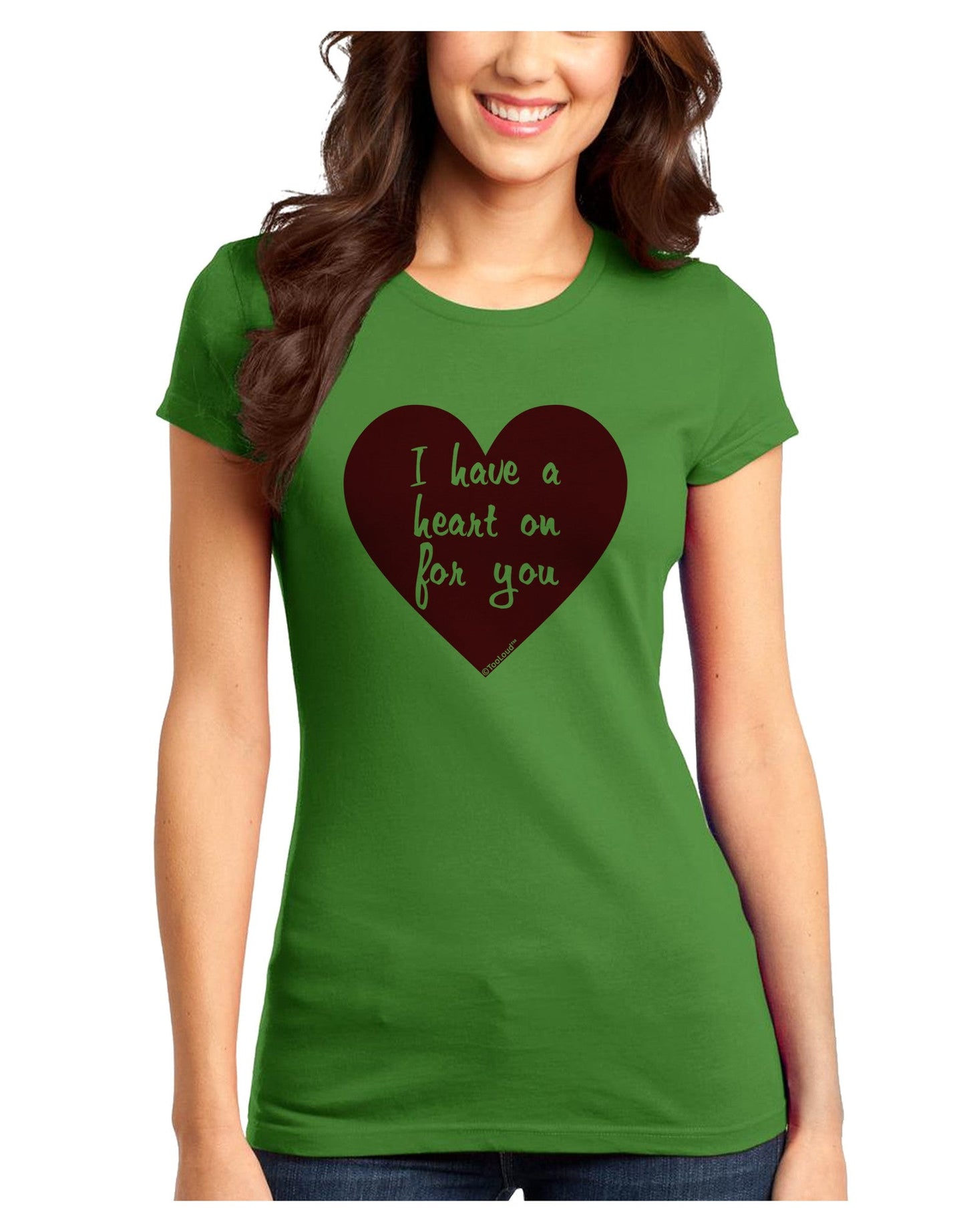 I Have a Heart On For You Juniors T-Shirt-Womens Juniors T-Shirt-TooLoud-Kiwi-Green-Juniors Fitted X-Small-Davson Sales