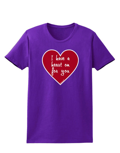 I Have a Heart On For You Womens Dark T-Shirt-TooLoud-Purple-X-Small-Davson Sales