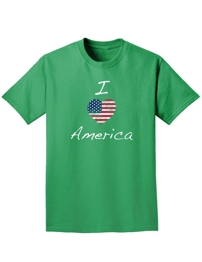 I Heart America Scribble Adult Dark T-Shirt-Mens T-Shirt-TooLoud-Kelly-Green-Small-Davson Sales