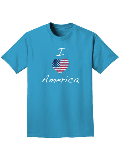 I Heart America Scribble Adult Dark T-Shirt-Mens T-Shirt-TooLoud-Turquoise-Small-Davson Sales