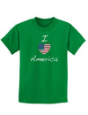 I Heart America Scribble Childrens Dark T-Shirt-Childrens T-Shirt-TooLoud-Kelly-Green-X-Small-Davson Sales