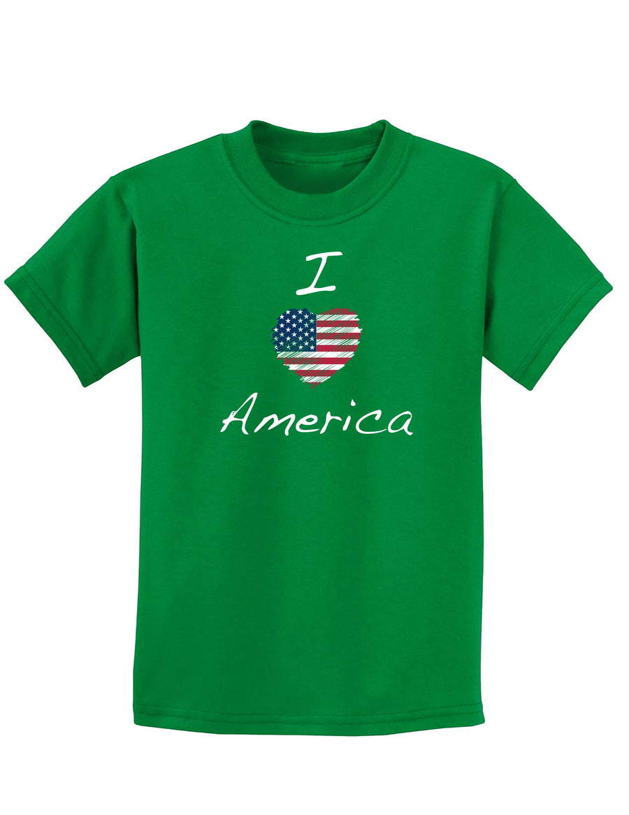 I Heart America Scribble Childrens Dark T-Shirt-Childrens T-Shirt-TooLoud-Black-X-Small-Davson Sales