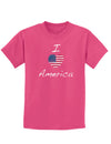 I Heart America Scribble Childrens Dark T-Shirt-Childrens T-Shirt-TooLoud-Sangria-X-Small-Davson Sales