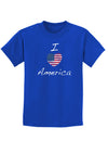 I Heart America Scribble Childrens Dark T-Shirt-Childrens T-Shirt-TooLoud-Royal-Blue-X-Small-Davson Sales