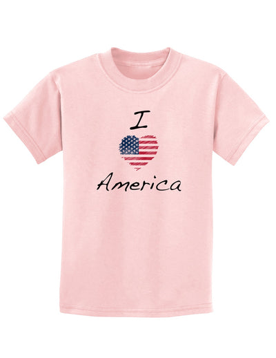 I Heart America Scribble Childrens T-Shirt-Childrens T-Shirt-TooLoud-PalePink-X-Small-Davson Sales