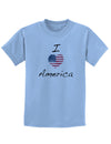 I Heart America Scribble Childrens T-Shirt-Childrens T-Shirt-TooLoud-Light-Blue-X-Small-Davson Sales