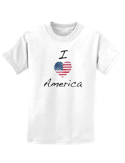 I Heart America Scribble Childrens T-Shirt-Childrens T-Shirt-TooLoud-White-X-Small-Davson Sales