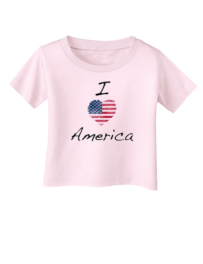 I Heart America Scribble Infant T-Shirt-Infant T-Shirt-TooLoud-Light-Pink-06-Months-Davson Sales