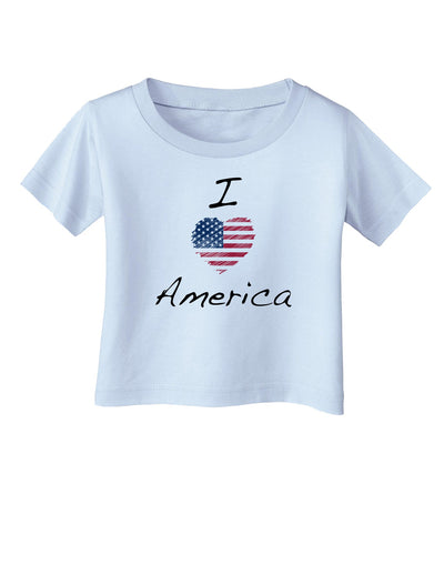 I Heart America Scribble Infant T-Shirt-Infant T-Shirt-TooLoud-Light-Blue-06-Months-Davson Sales