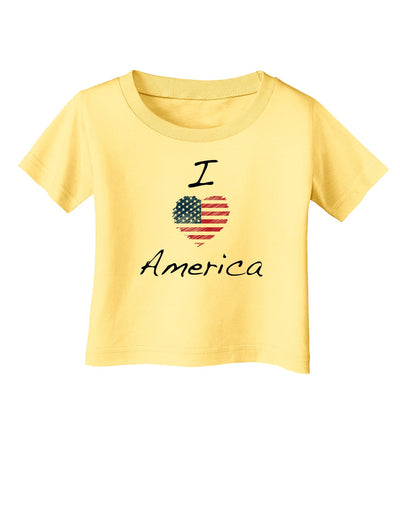I Heart America Scribble Infant T-Shirt-Infant T-Shirt-TooLoud-Daffodil-Yellow-06-Months-Davson Sales