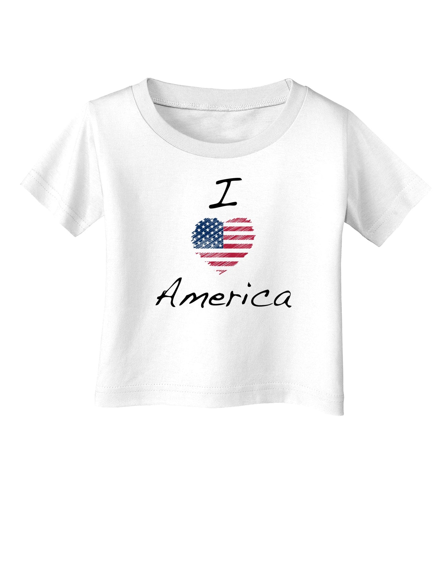 I Heart America Scribble Infant T-Shirt-Infant T-Shirt-TooLoud-White-06-Months-Davson Sales