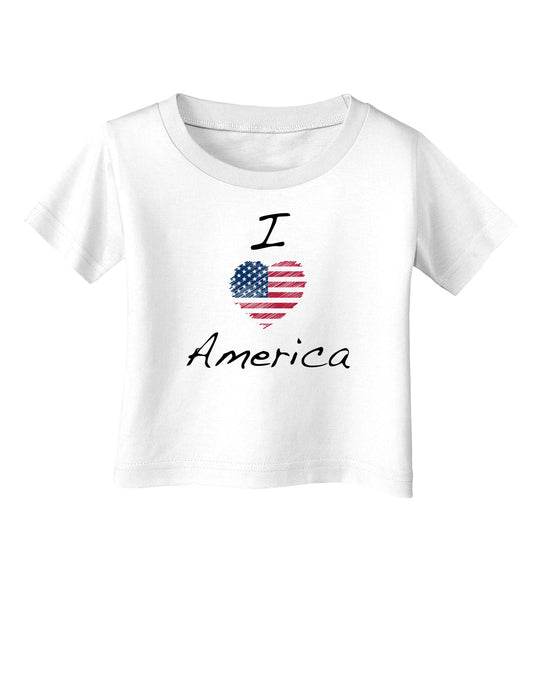 I Heart America Scribble Infant T-Shirt-Infant T-Shirt-TooLoud-White-06-Months-Davson Sales