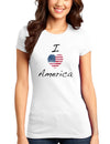 I Heart America Scribble Juniors T-Shirt-Womens Juniors T-Shirt-TooLoud-White-Juniors Fitted XS-Davson Sales