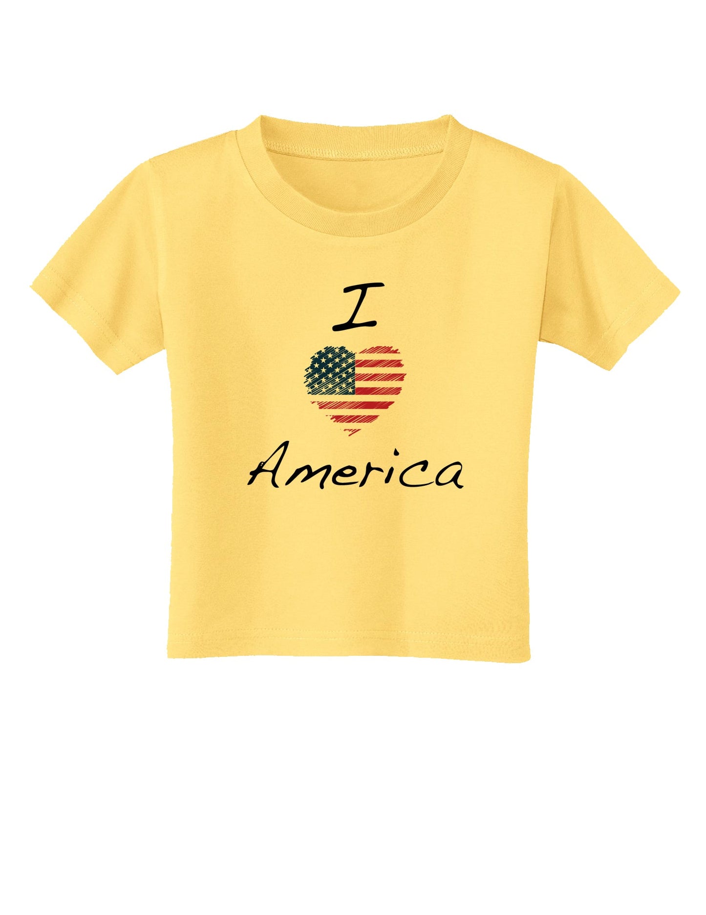 I Heart America Scribble Toddler T-Shirt-Toddler T-Shirt-TooLoud-Daffodil-Yellow-2T-Davson Sales
