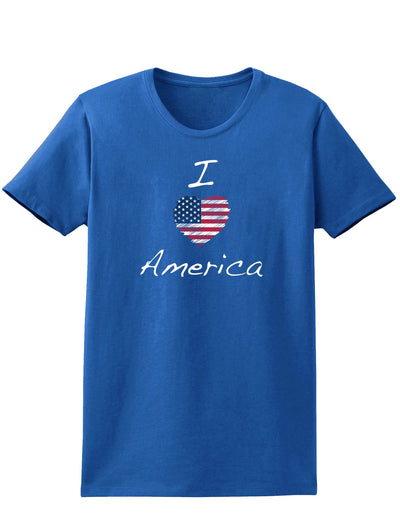 I Heart America Scribble Womens Dark T-Shirt-TooLoud-Royal-Blue-X-Small-Davson Sales